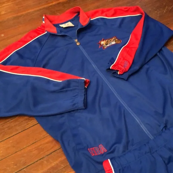 Philadelphia 76ers Vintage XXL Tracksuit Made in Korea USG blue red embroidered - Picture 7 of 10